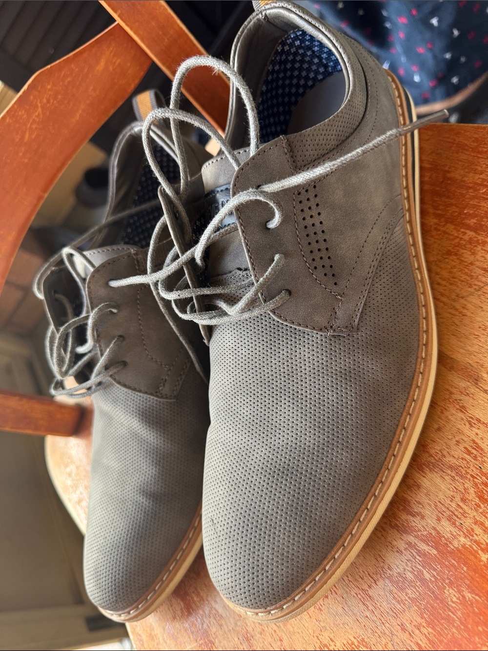 Steve Madden Men's Charcoal Gray Perforated Chukka Boots